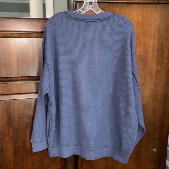 NWOT Aerie The Sweat Oversized Waffle Knit Crewneck Sweatshirt - Picture 2 of 7